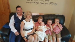 Ciara and family at Ethan's christening