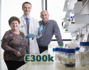 Cancer Focus CEO Roisin Foster announces a £300k fund for pancreatic and oesophageal cancer research at Queen's University Belfast