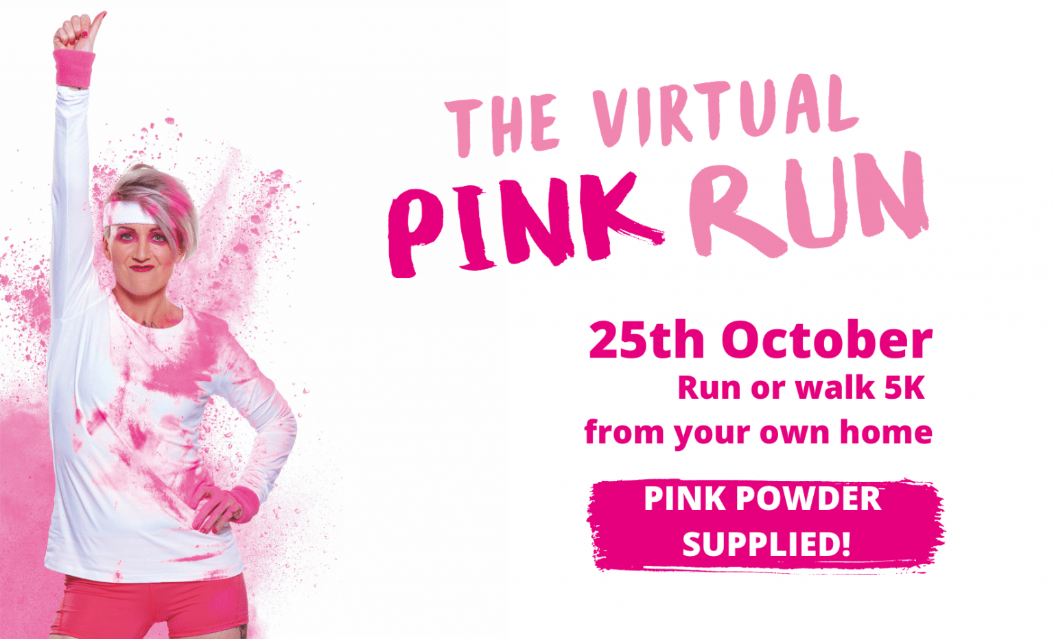 virtual pink run colour run Cancer Focus Northern Ireland