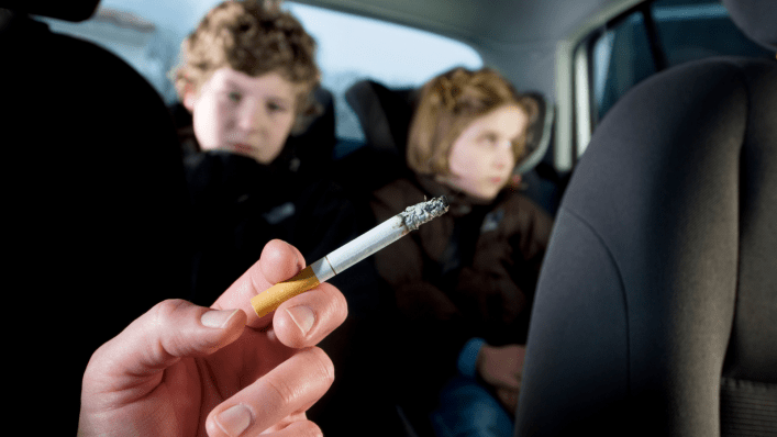 smoking in cars carrying children