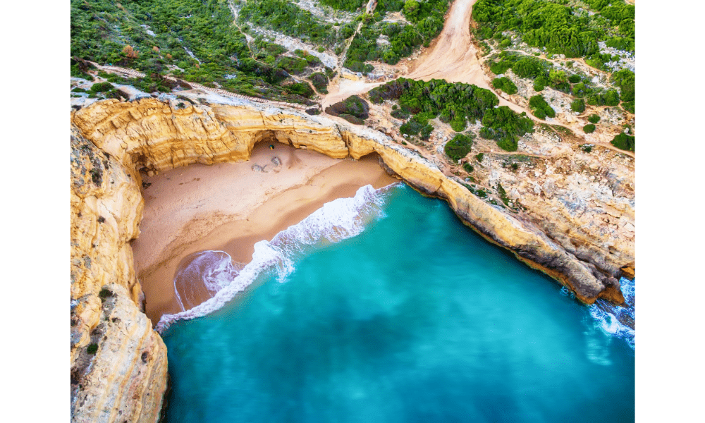 Algarve, Portugal: aerial photo of the coast