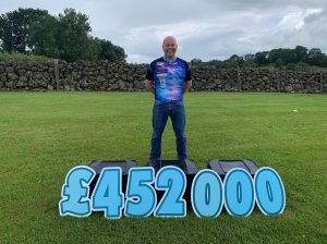 FROG organiser, Paul McToal, pictured with the fundraising figure over the past eighteen years. 