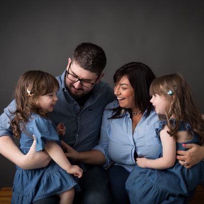 Charlotte and Gavin Nicholas with children.