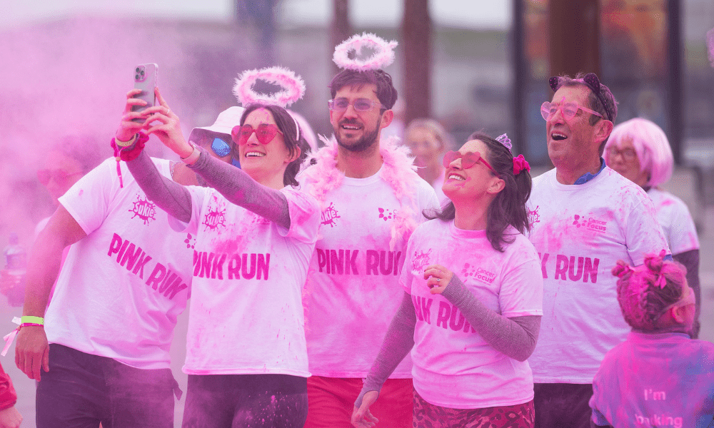 Group of people taking a selfie